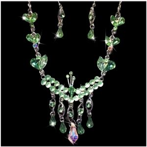 Peridot Crystal Necklace Set Of 2